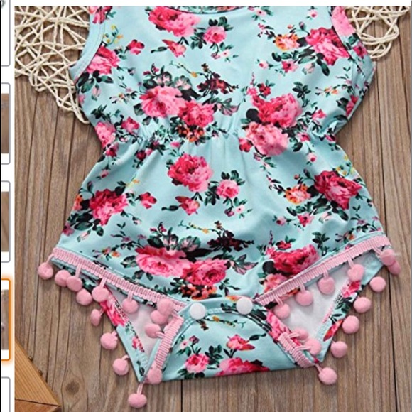 Newborn Baby Girl Rompers tanssel Sleeveless - Picture 8 of 8